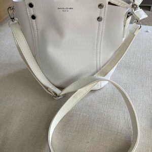 David Jones white handbag tote shoulder bag